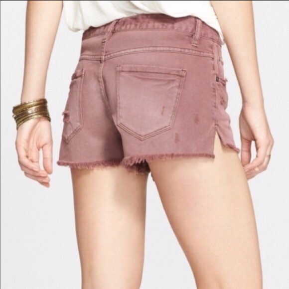 FREE PEOPLE RUNAWAY SLOUCH Mauve Denim Shorts 27 - Picture 2 of 10